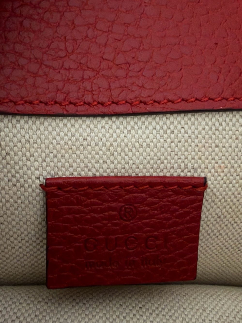 Gucci Dionysus Red Leather Medium Shoulder Bag Like New - Picture 8 of 14